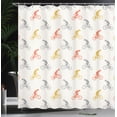 thumbnail image 3 of Ambesonne Hobby Shower Curtain, Orange Grey and Yellow Bikes, 69"Wx70"L, Eggshell and Multicolor, 3 of 4