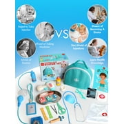 Doctor Kit for Kids Realistic, 36PCS Kids Doctor Kit Wooden, Doctor Pretend Playset