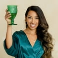 thumbnail image 4 of Weddingstar Vintage Style Pressed Glass Wine Goblet - Green, 4 of 4