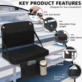 thumbnail image 2 of Stadium Seat for Bleachers with Back Support and Wide Padded Cushion Stadium Chair - Includes Shoulder Strap and Cup Holder, 2 of 6