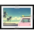 thumbnail image 5 of Art.com Vintage Car in the Beach with a Surfboard on the Roof Photographic Print by jakkapan, Black Frame Wall Art, 44" x 32", 5 of 5