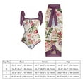 thumbnail image 4 of IBTOM CASTLE Women's One Piece Swimsuit with Beach Cover up Wrap Skirt Sarong Retro Floral Print Bikini Set Two Piece Bathing Suit XL Dark Purple Floral, 4 of 4