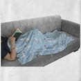 thumbnail image 6 of Christmas Soft Flannel Fleece Blanket, Joyous Holiday in December Cats with Necklaces Yellow Eyes Swirled Tails, Cozy Plush for Indoor and Outdoor Use, 50" x 70", Pale Blue Red White, by Ambesonne, 6 of 6