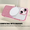 thumbnail image 4 of for iPhone 13 Magnetic Glitter Case Compatible with MagSafe,Full Protection Slim Shockproof Anti-Scratch Case with Camera Lens Protector Logo View Dust-Proof Net for Women Gold, 4 of 14