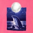 thumbnail image 2 of Wild Bobby, Nautical Full Moon Bottlenose Dolphin, Animal Lover, Front and Back Garment-Dyed Short Sleeve Tees, Neon Pink, Large, 2 of 3