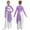 Light Purple, variant on Kids Girls Metallic Long Sleeve Liturgical Lyrical Praise Dance Wide Leg Jumpsuit Worship Gown Robe Blue 12