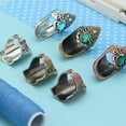 thumbnail image 3 of 2Pcs Steel Thimble Finger Guard for Hand Sewing Knitting Dressmaking Embroidery Needlework Projects, 3 of 11