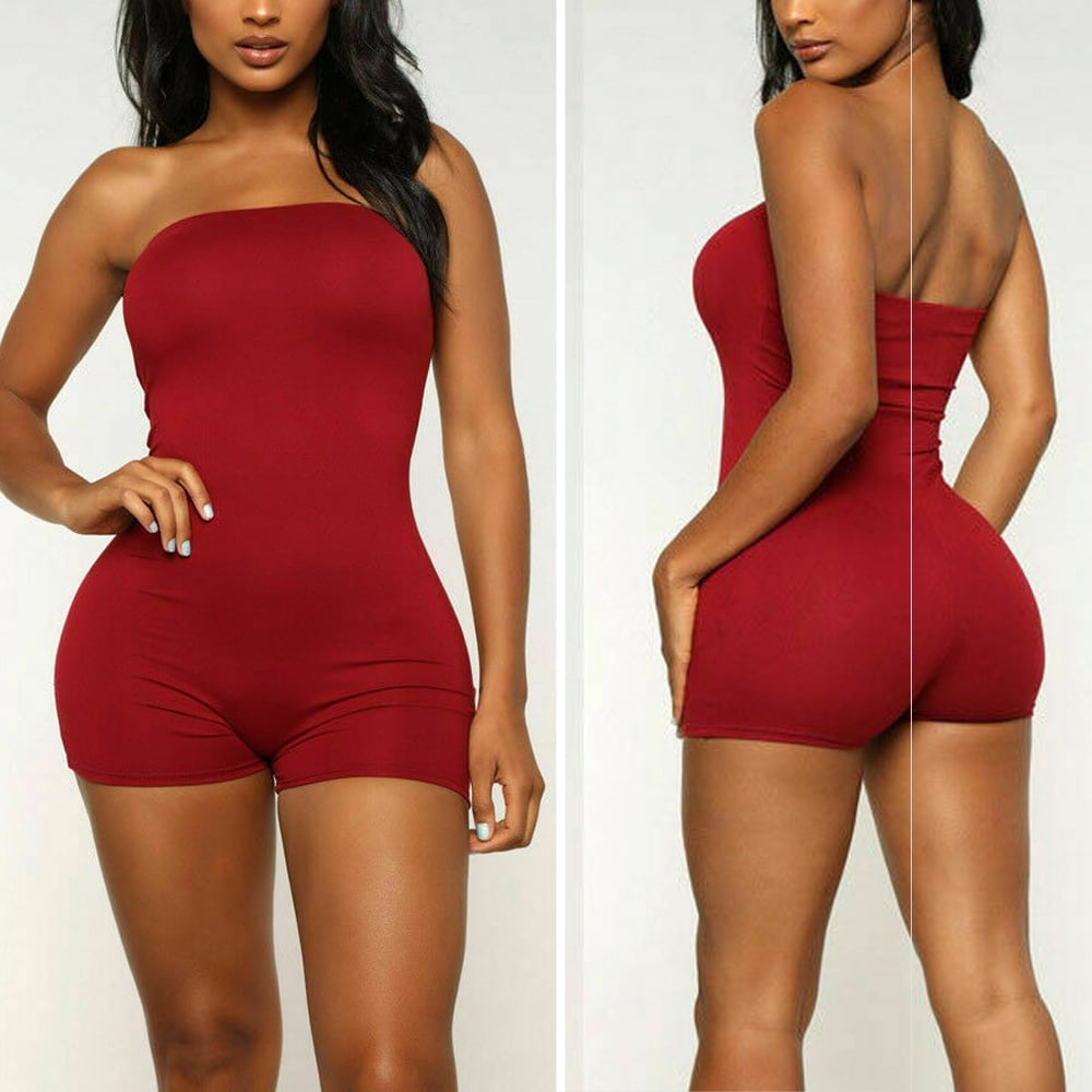 Red jumpsuit bodycon hotsell