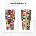thumbnail image 3 of Daiia Colorful Bulldog Printed 20oz Insulated Coffee Cup with Straw Topper, Fully Spill Proof Travel Coffee Mug, Stainless Steel Tumbler for Work Home Outdoor Car-Straw, 3 of 8