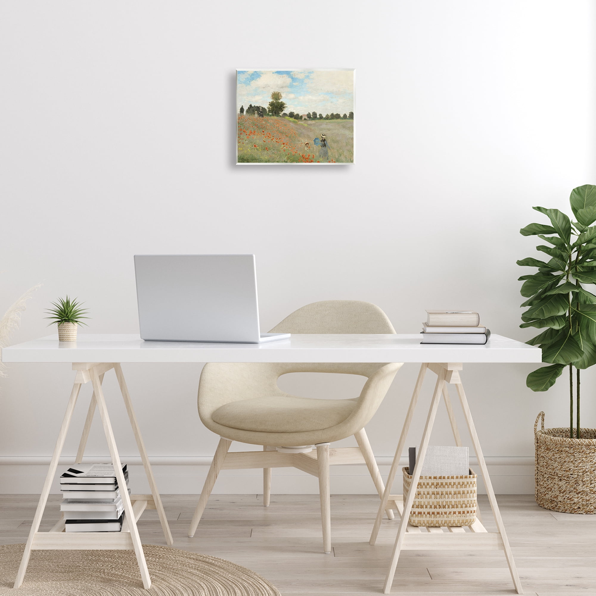 Stupell Industries Classic Monet Poppy Field Landscape & Nature Painting Unframed Art Print Wall Art, 14 x 11
