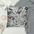 thumbnail image 2 of ARISTURING  Video Games Throw Pillow Cushion Cover, Monochrome Sketch Style Gaming Design Racing Monitor Device Gadget Teen 90's, Decorative Square Accent Pillow Case,Black White, 2 of 5