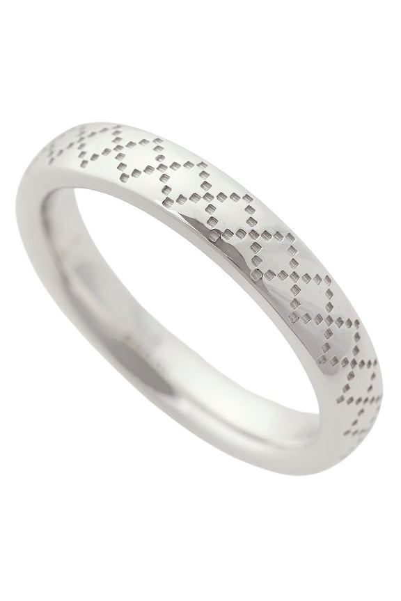 Pre-Owned Gucci Diamantissima Ring, 18K White Gold, approximately 4.8g, Size #10 (approximately...