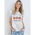 thumbnail image 5 of VILOVE Women Halloween Shirt Plaid Pumpkins Graphic Crew Neck Short Sleeve T-Shirts Tops, 5 of 6