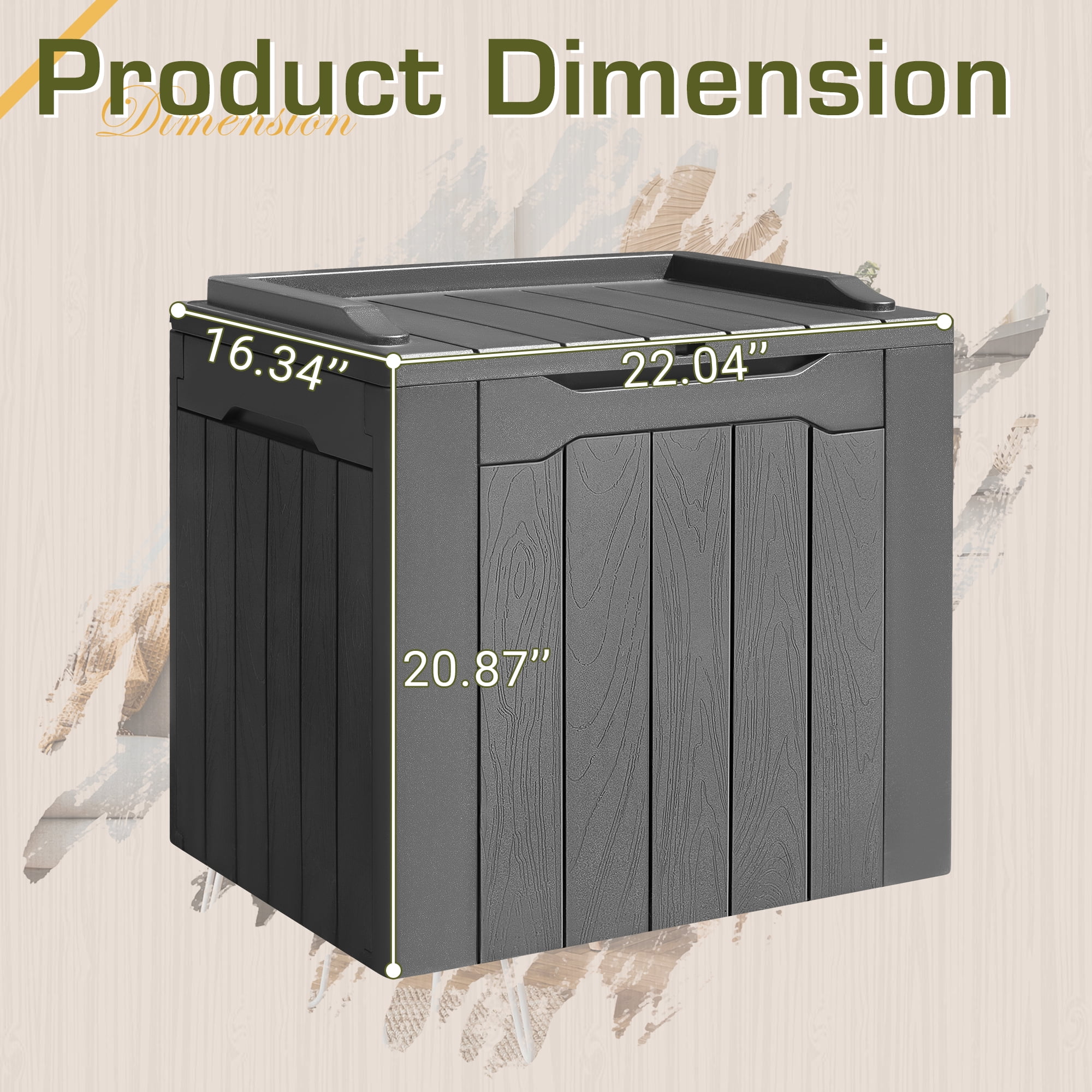 Vineego 28 Gallon Resin Deck Box Waterproof, UV Resistant Outdoor Storage Box