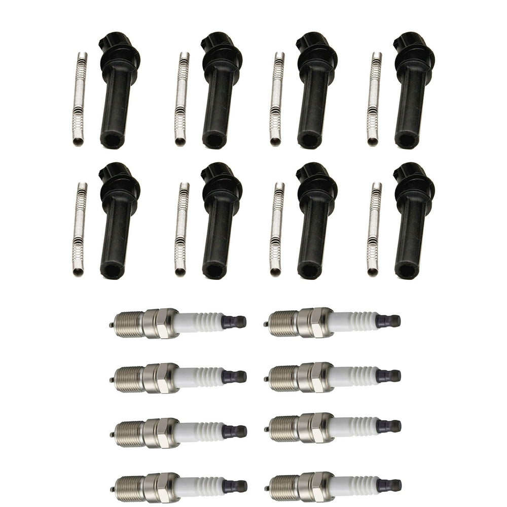 Set of 8 ISA Brand Ignition Coil Boots and ISA Brand Spark Plugs