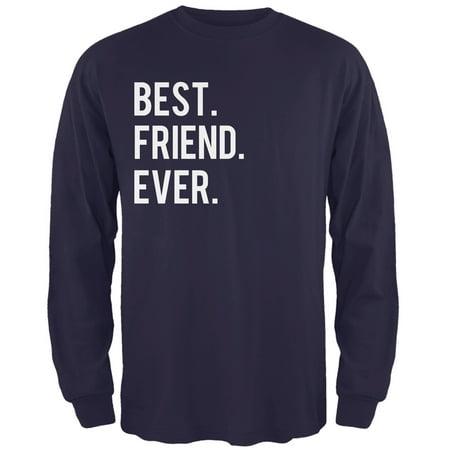 Valentine's Day Best Friend Ever Navy Adult Long Sleeve (Best Selling Football Shirts)
