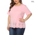 thumbnail image 2 of Guardurnaity Blusa de mujer Camiseta de manga corta con cuello Camiseta suelta informal para niña Prendas para la parte del cuerpo Rosa XXL Guardurnaity AP001989-03, 2 of 6