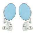 thumbnail image 2 of Universal Motorcycle Mirror, Round Retro Motorcycle Rearview Side Mirrors With Blue Mirror Glass, 360 Rotatable Motorcycle Handlebar Bar End Mirrors For Scooters, Electric Bike, 2 of 8