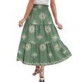 thumbnail image 4 of Summer Skirt for Women Drawstring Elastic High Waisted Skirts Trendy Floral A Line Swing Skirt Vacation Wear, 4 of 6