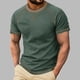 thumbnail image 1 of Ceisia Men's Fall/Winter Gift Casual Solid Color Round/Crew Neck Short Sleeve Top - Comfortable Daily Outdoor Wear, 1 of 7