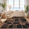 thumbnail image 3 of Design&I 5'x7' Ultra Soft Area Rug, Brown Black Geometric Design Contemporary Art Inspired Abstract Fluffy Washable Non Shedding for Bedroom Living Room Home Office, 3 of 3