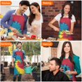 thumbnail image 4 of Colorful Tie Dye Pattern Apron-Garden Aprons for Women with Pockets-Cotton Linen Waterproof Kitchen Cooking Gardening Aprons Adjustable for Kitchen,Cooking,BBQ and Salon 33x27 Inch, 4 of 7