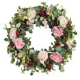 thumbnail image 1 of Corona WANNA-CUL de 61 cm con estampado floral rosa y eucalipto, 1 of 6