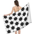 thumbnail image 3 of Soccer Beach Towel 32x52in Microfiber Quick Dry Bath White and Black Big Towels Soft Lightweight Pool Classic Sport Oversized Towels Sand Free Travel Swimming Decor Gifts for Women Adults, 3 of 10