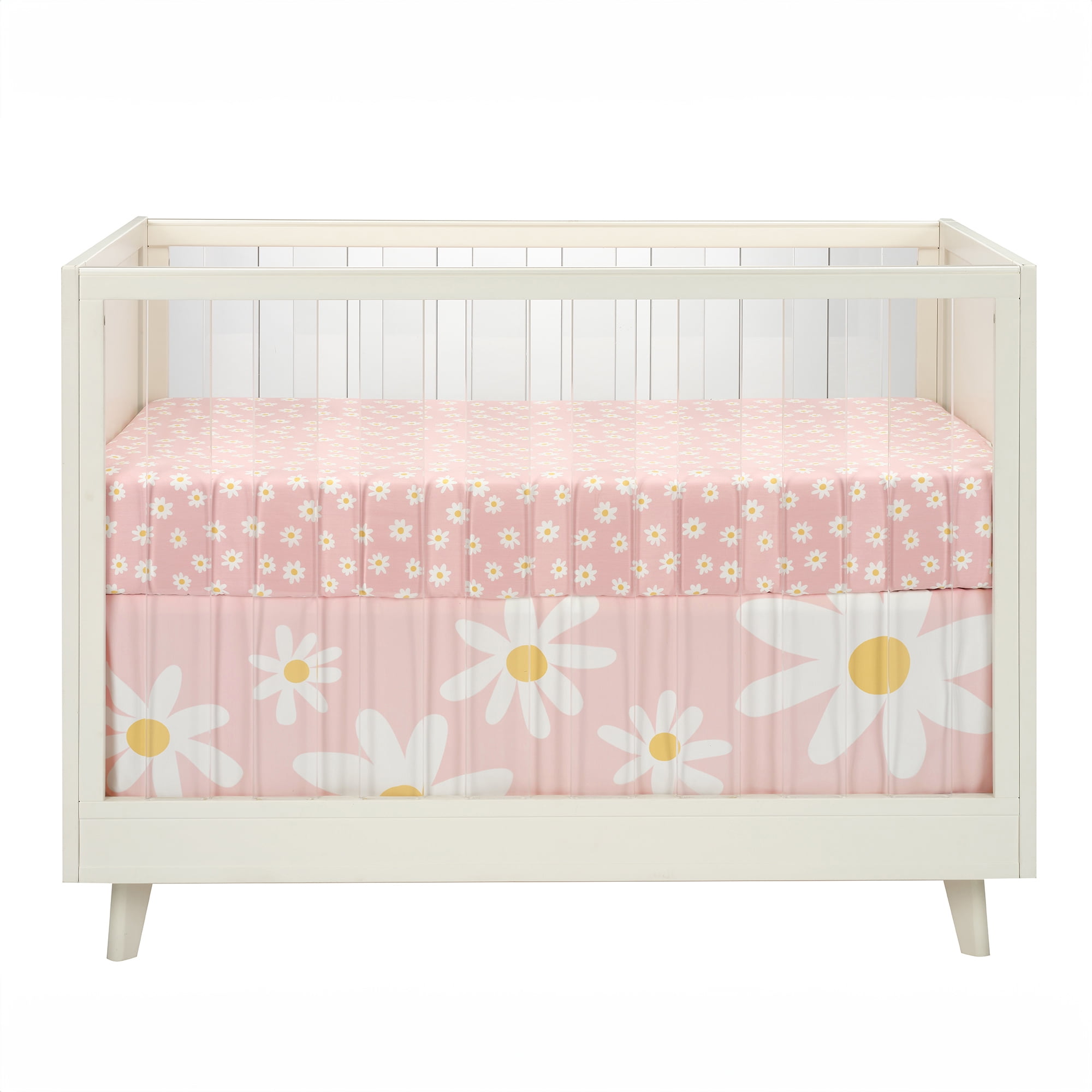 Lambs & Ivy Daisy Dreams Breathable 100% Cotton Baby Fitted Crib/Toddler Sheet