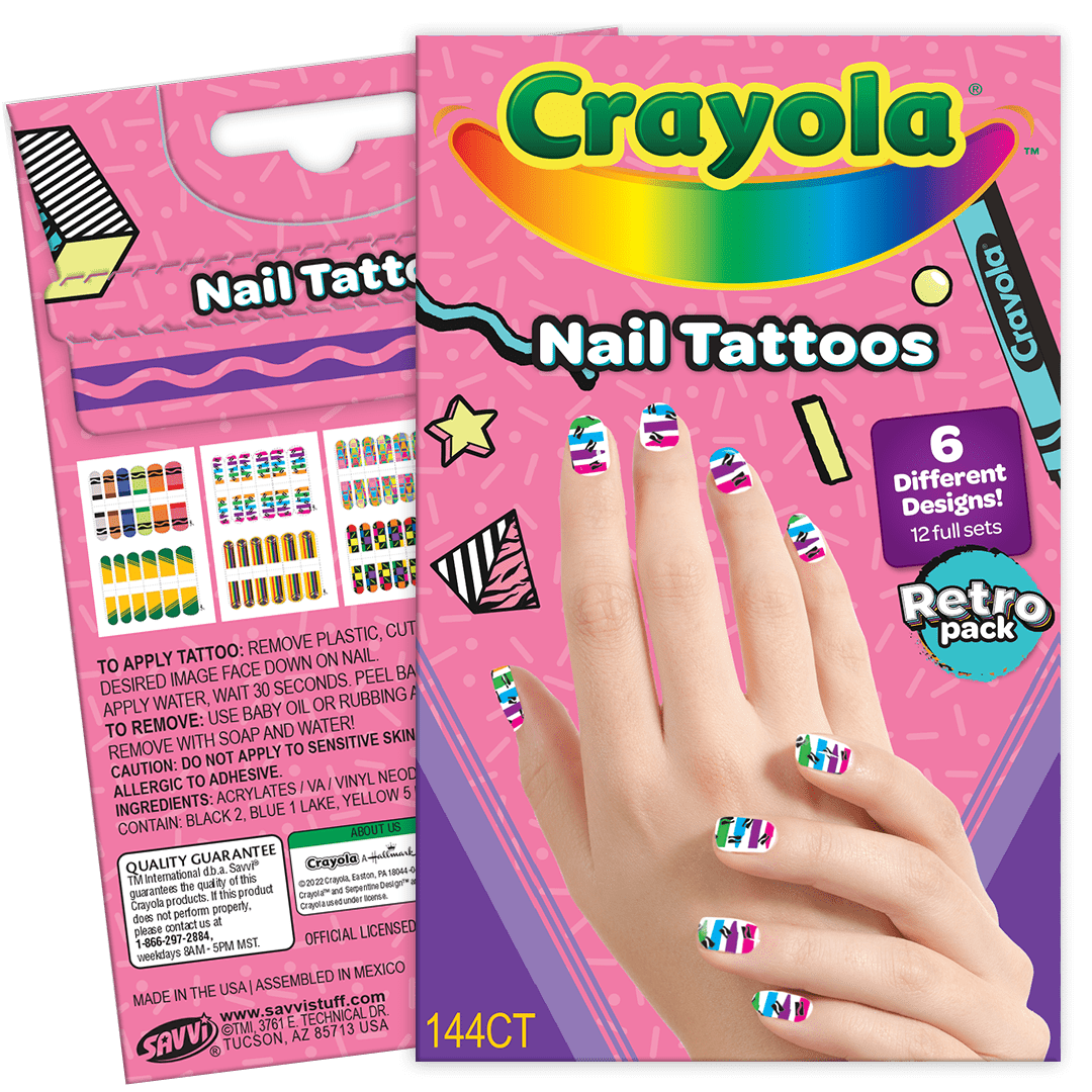 Crayola Retro Nail Décor Tattoo Pouch