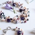 thumbnail image 3 of Elegant Multi-Strand Amethyst and Freshwater Pearl Torsade Statement Necklace with Toggle Clasp, 17 Inches Jewelry Necklace, 3 of 7
