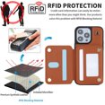 thumbnail image 6 of ELEHOLD Wallet Crossbody Case for iPhone 7/8/SE 2022&2020 with RFID Blocking Card Holders Zipper Purse Storage Kickstand Function Detachable Wrist Lanyard Shoulder Strap Shockproof Wallet Case,brown, 6 of 8