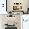 thumbnail image 3 of PYNSSEU 24" 3-Light Matte Black Bathroom Light Fixtures with Clear Glass Shape Wall Sconces Lighting, 3 of 8