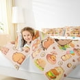 thumbnail image 4 of Feelyou Brown Kawaii Capibara Full Size Comforter Sets, Kawaii Fast Food Bedding Comforter Set, Teens Boys Girls Kids Reversible Bedding Sets, Microfiber Bedroom Decor, 3pcs, 4 of 8
