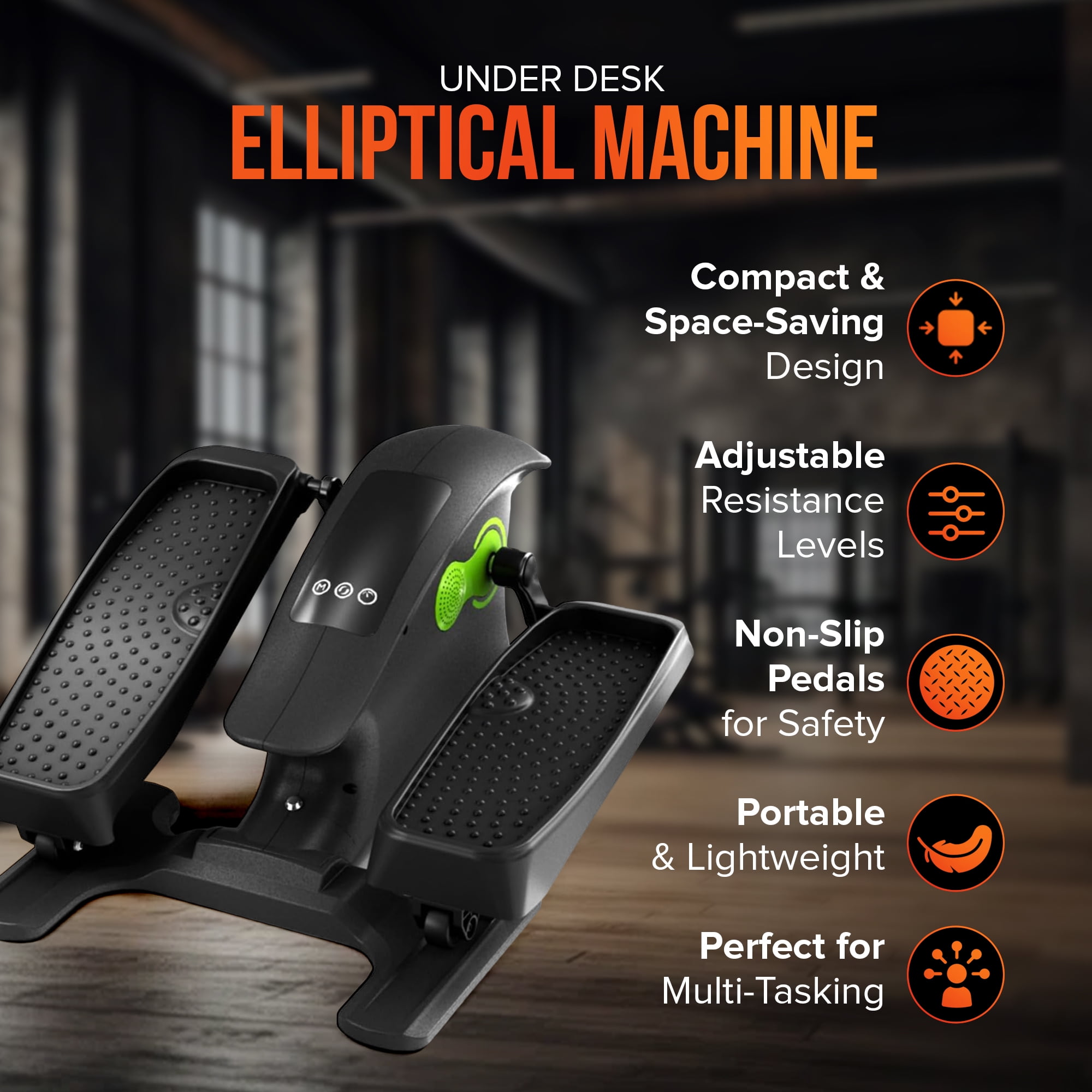 Cardio Flex Under Desk Elliptical Machine Seated Pedal Exerciser for Home or Office