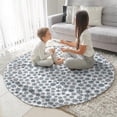 thumbnail image 3 of Blue Christmas Snowflake Pattern Round Blanket,Comfortable Soft Flannel Throw Blanket,All Season,Warm Lightweight Blankets for Sofa Bed Couch Living Room Chair 60"x60", 3 of 5