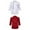 White Red, variant on 2Pcs Men Executive Chef Jacket Coat Long Sleeve Chefwears Kitchen Hotel Durable Black Red