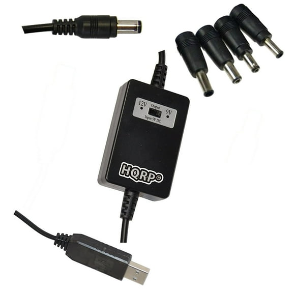HQRP 5V USB to DC 9V 12V Step-Up Module Converter Cable for Household Electronics, Mobley Device, Portable DVD Player, Portable Wireless Bluetooth Speaker, Fan Charger AC Adapter