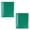 Green, variant on 2Pcs Two Pockets File Bag with Prongs Fasteners Water Resistant Letter Size Document Organiser with Clear Front Pocket