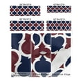 thumbnail image 3 of Navy Blue Dark Maroon Morocco Geometry Window Treatment Panel for Living Room Bathroom BedroomColor Blocks Retro Abstract Art Window Treatment Drapes for Bedroom Laundry Room Farmhouse 42x18in, 3 of 8