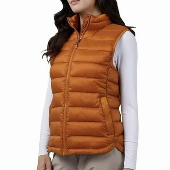 32 Degrees Women's Lightweight Recycled Poly-Fill Packable Vest in Orange, Size M