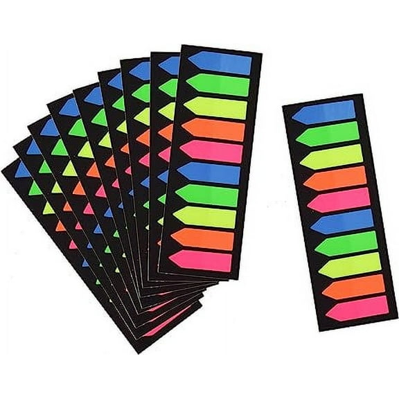 ERDOUY 2000 Count Neon Color Tape Flag, Page Markers,Index Tab Flags,Sticker Note, Fluorescent,10Pack,2000 Pages Count