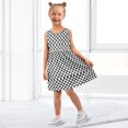 thumbnail image 7 of Girls Dress Square Black and White Grid Sleeveless Dress for Girls Hem A-Line Casual Sundress, 7 of 7