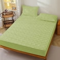 thumbnail image 4 of Fitted Sheet, Protective Cover, Mattress Pad, Breathable Non-Slip, for Home Hotels, Cotton Quilted Topper | Green KTFgvq, 4 of 8