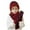 Red 04, variant on Meresysid Kids Winter Beanie Hat Warm Knit Thick Ski Cap And Scarf Gloves Set For Girls Boys Red