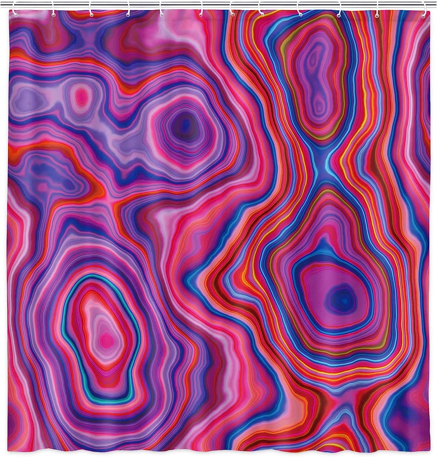 SPXUBZ Cute Rainbow Shower Curtain, Vintage with 12 Hooks Washable