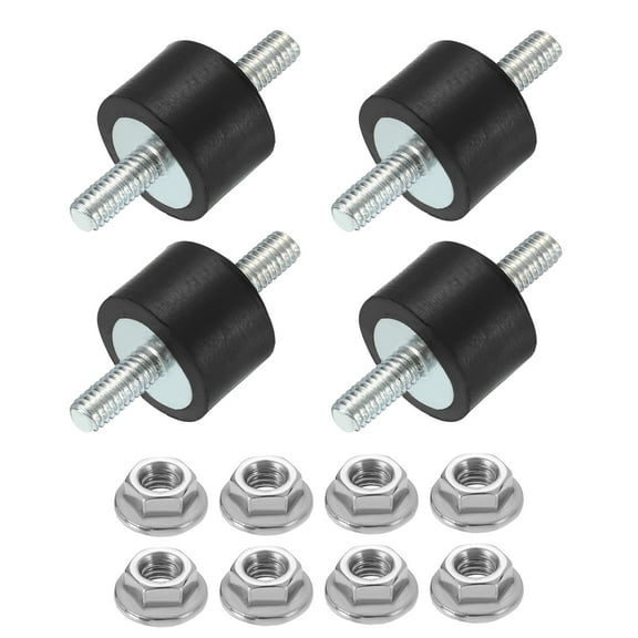 4Pack M4 x 10mm Rubber Mounts, 10 x 15mm Rubber Vibration Isolator with Nuts
