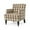 Brown Checkerboard/Dark Brown, variant on GDF Studio Eve Contemporary Fabric Upholstered Club Chair with Nailhead Trim, Floral Print