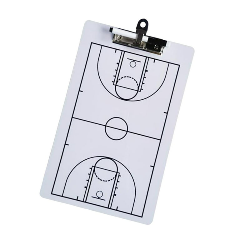 Basketball , Coaches Marker Whiteboard, with Pen Erase Game Plan  Demonstration Portable Double Sided Basketball Clipboard 