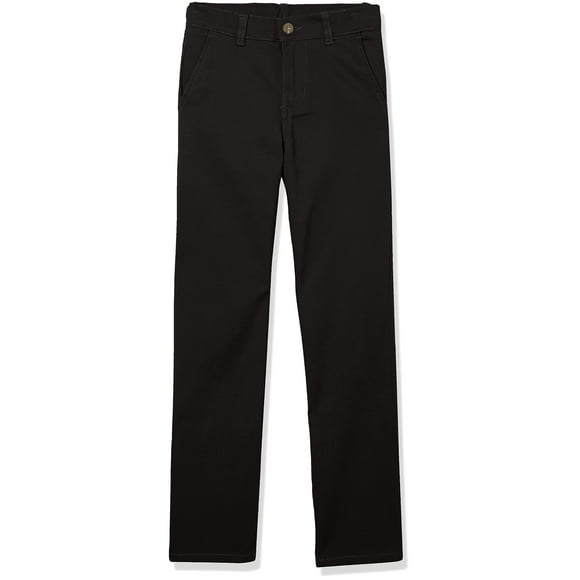 Pantalones IZOD para niños frente plano de sarga negro talla 14